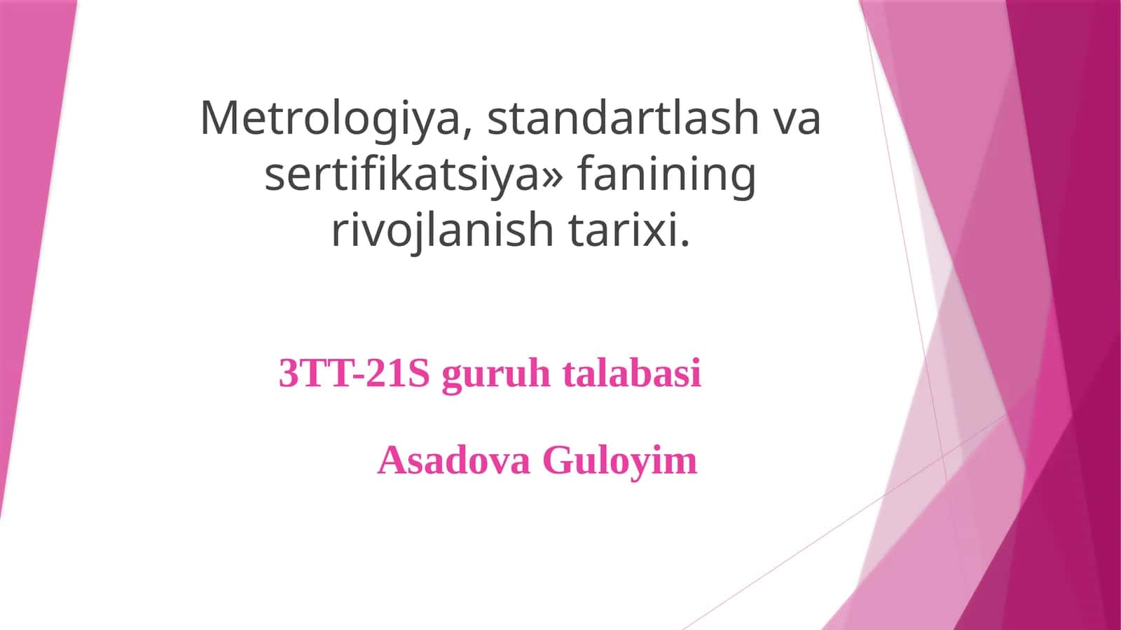 Metrologiya, standartlash va sertifikatsiya fanining rivojlantirish tarixi 1