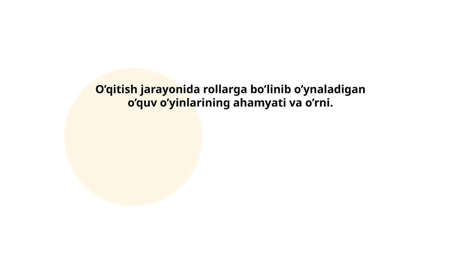 O’qitish jarayonida rollarga bo’linib o’ynaladigan o’quv o’yinlarining ahamiyati va o’rni 1
