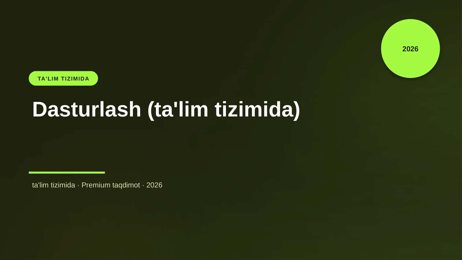 Dasturlash (ta'lim tizimida) 1