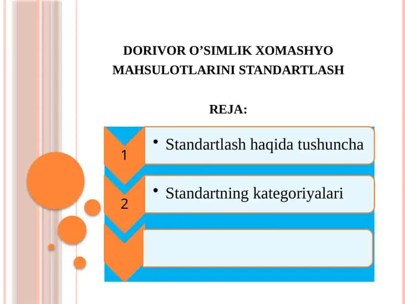 dorivor o’simlik xomashyo mahsulotlarini standartlash 1