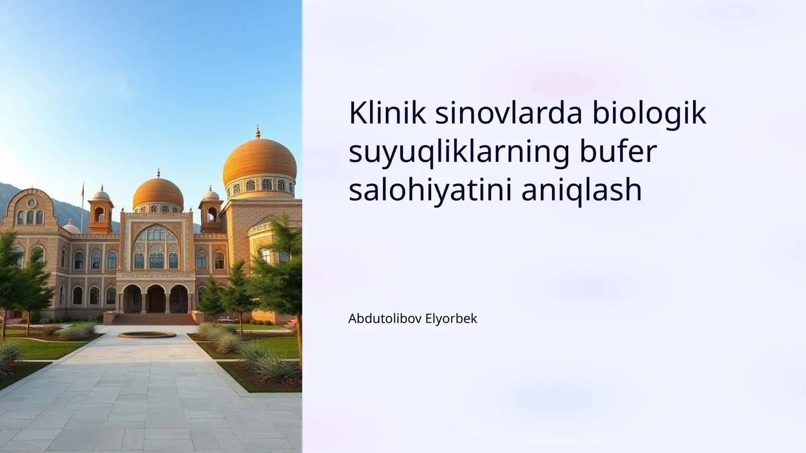 Biologik suyuqliklarning bufer salohiyatini aniqlash 1
