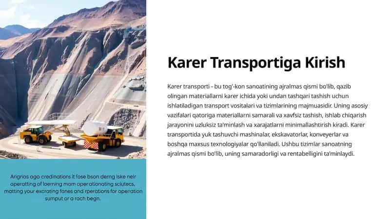 Karer Transportiga Kirish 1