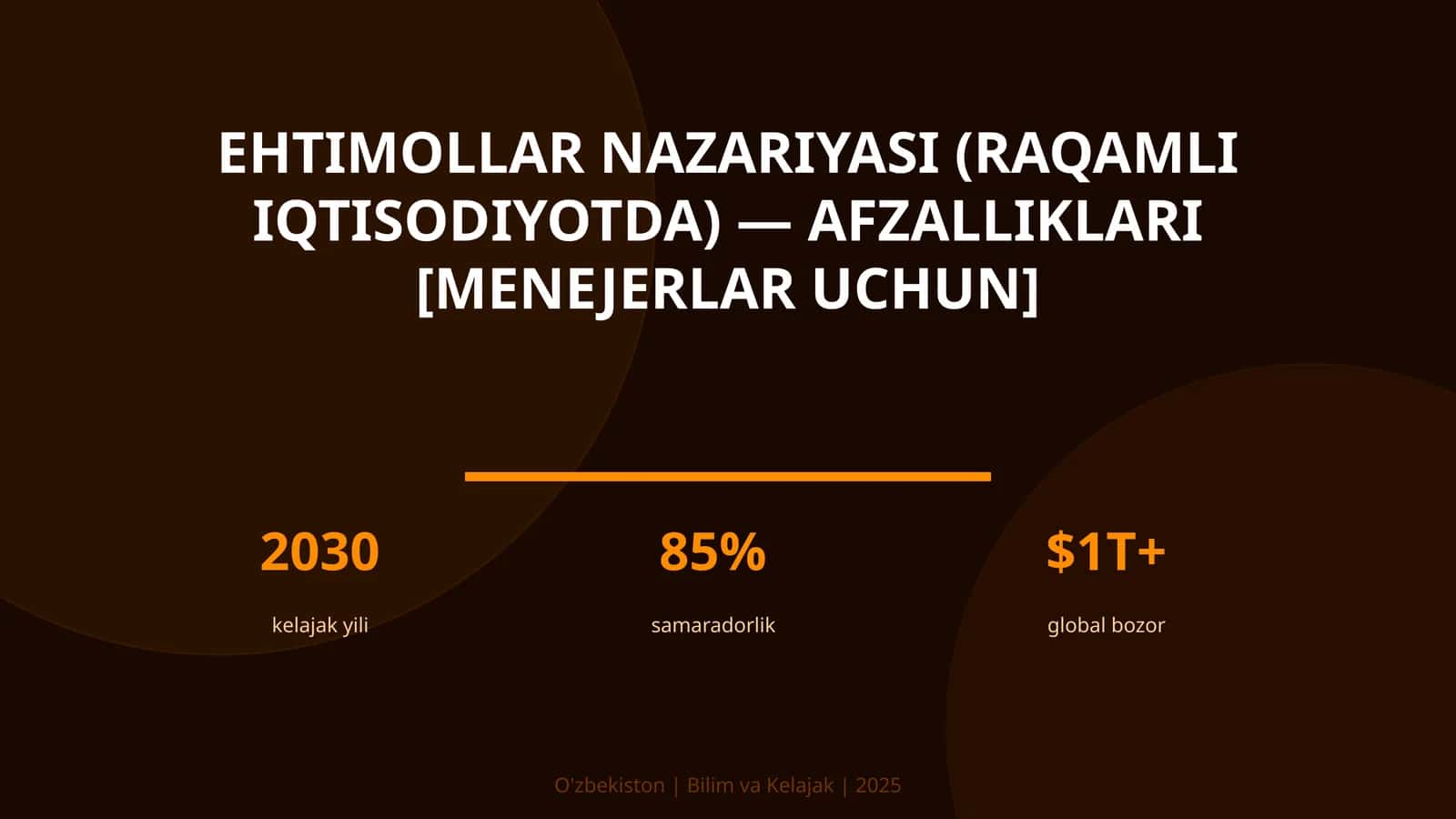 Ehtimollar nazariyasi (raqamli iqtisodiyotda) — afzalliklari [menejerlar uchun] 1