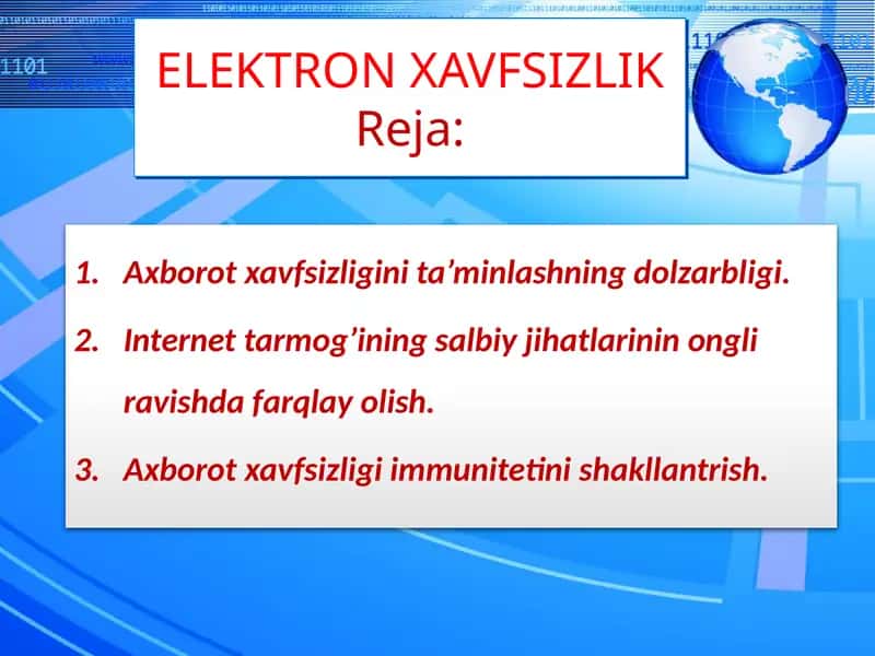 ELEKTRON XAVFSIZLIK 1