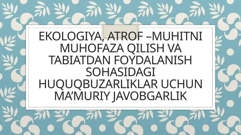 Ekologiya 1