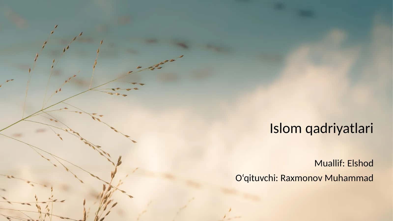 Islom qadriyatlari 1