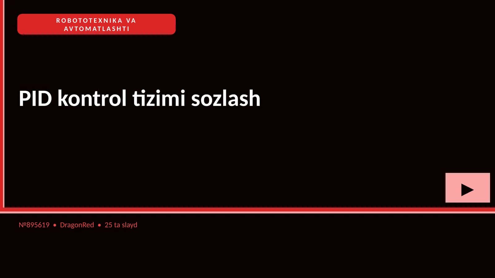 PID kontrol tizimi sozlash 1