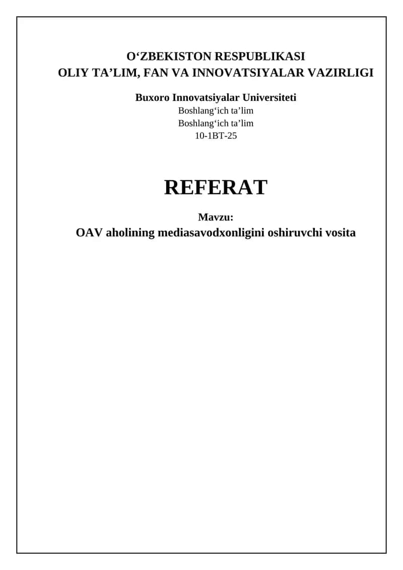 OAV aholining mediasavodxonligini oshiruvchi vosita 1