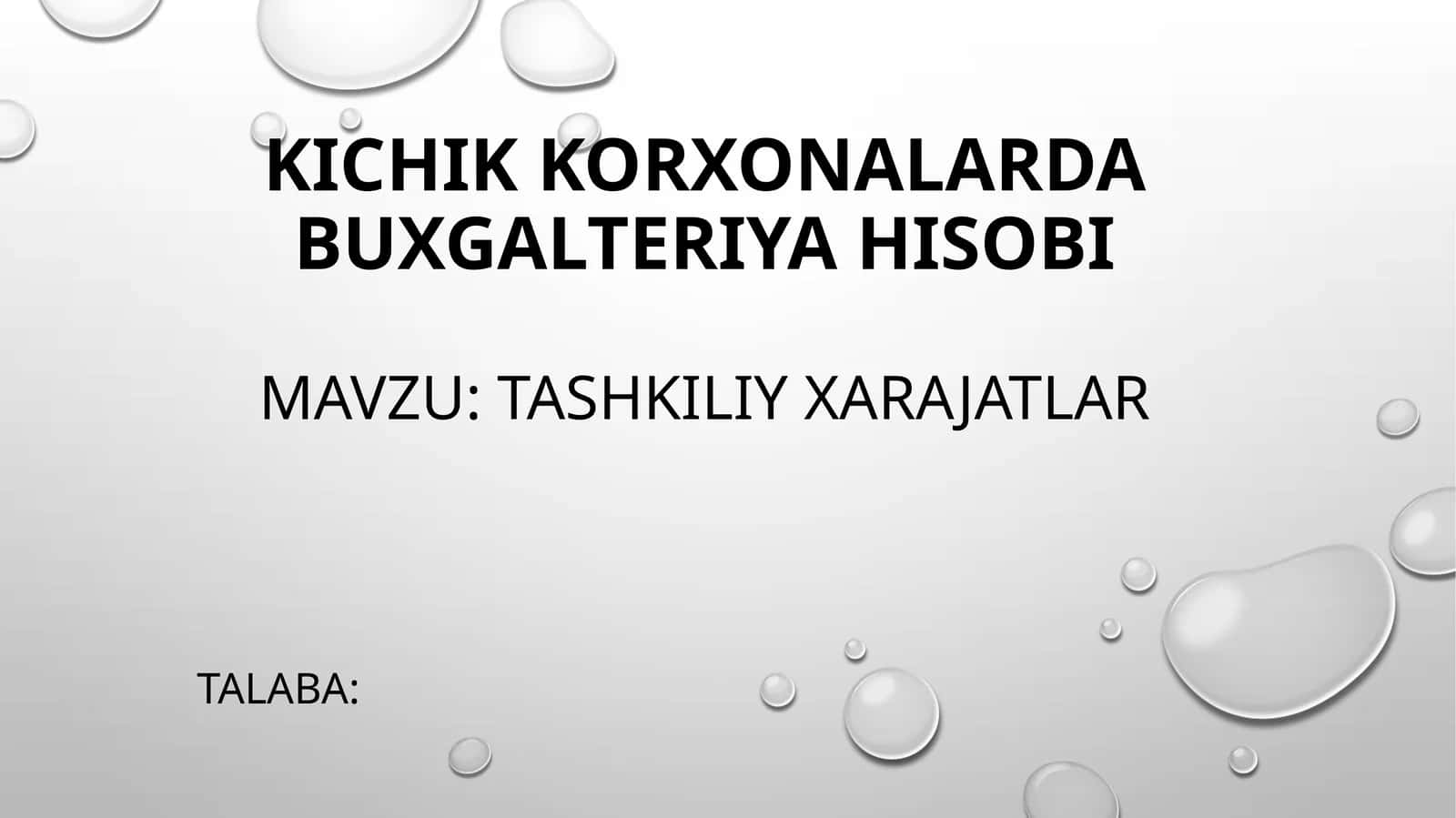 Kichik korxonalarda buxgalteriya hisobi 1