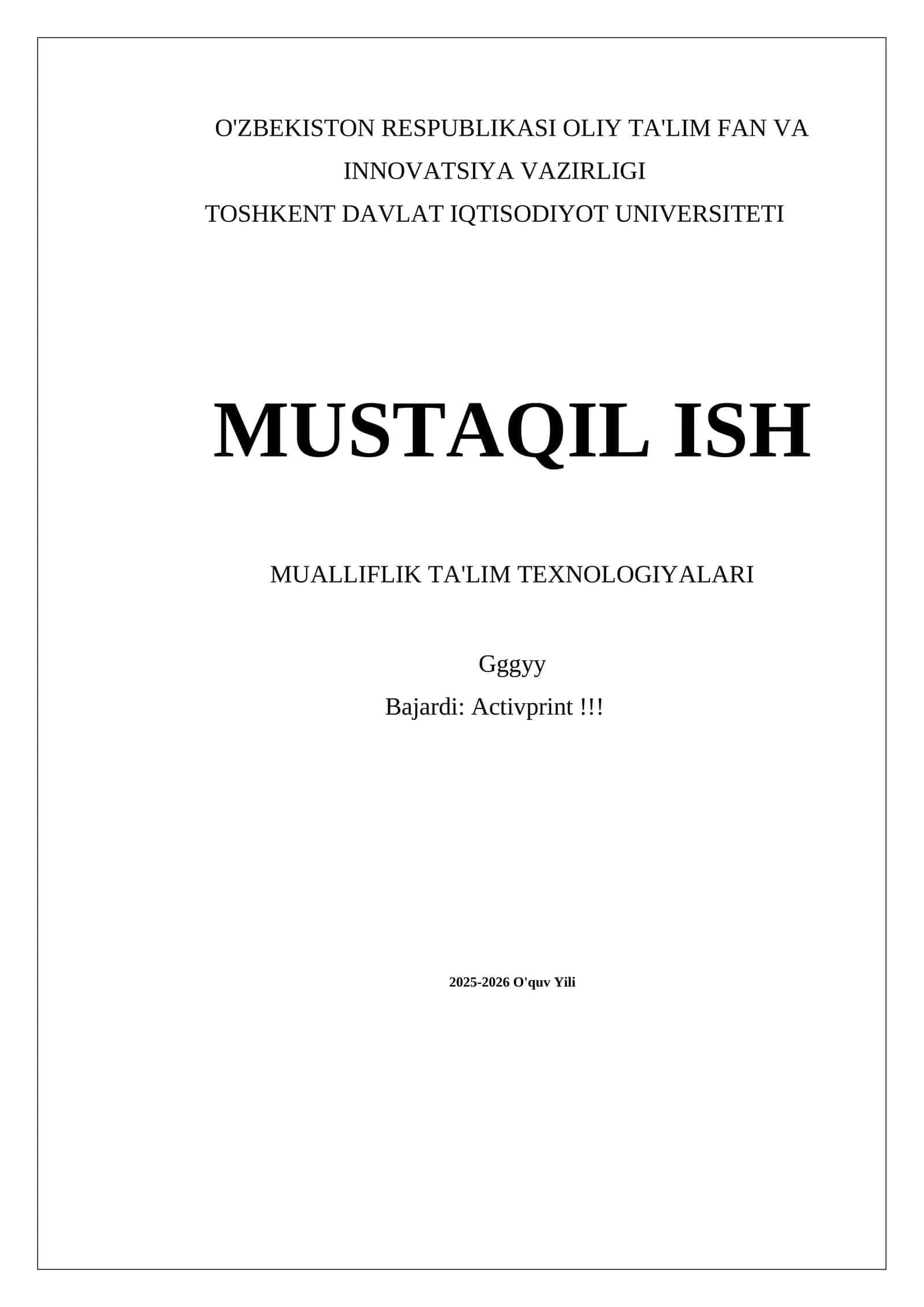 MUALLIFLIK TA'LIM TEXNOLOGIYALARI 1