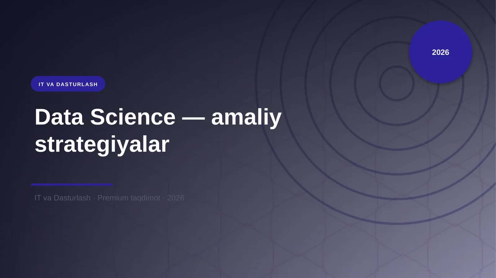 Data Science — amaliy strategiyalar 1