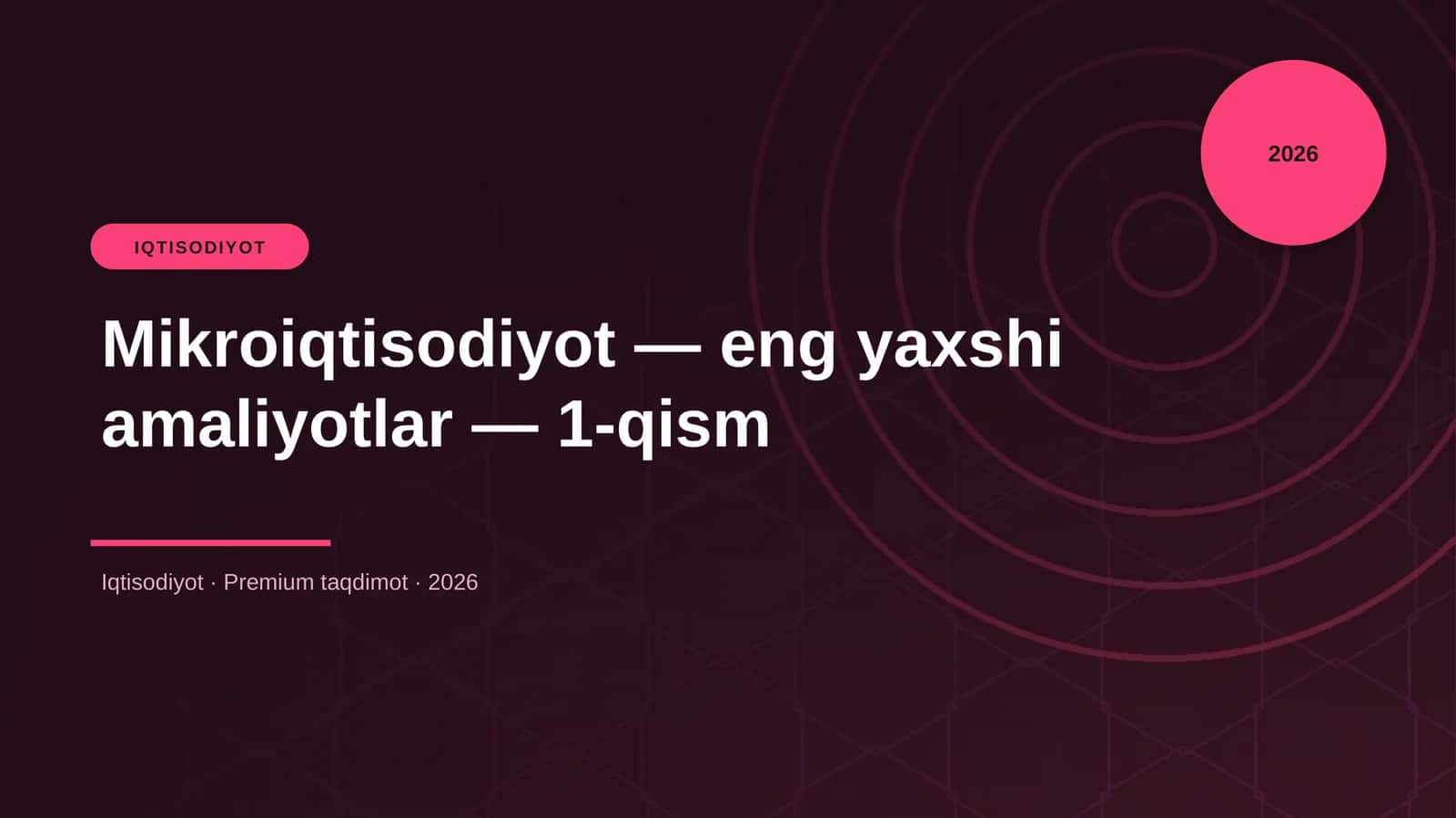 Mikroiqtisodiyot — eng yaxshi amaliyotlar — 1-qism 1