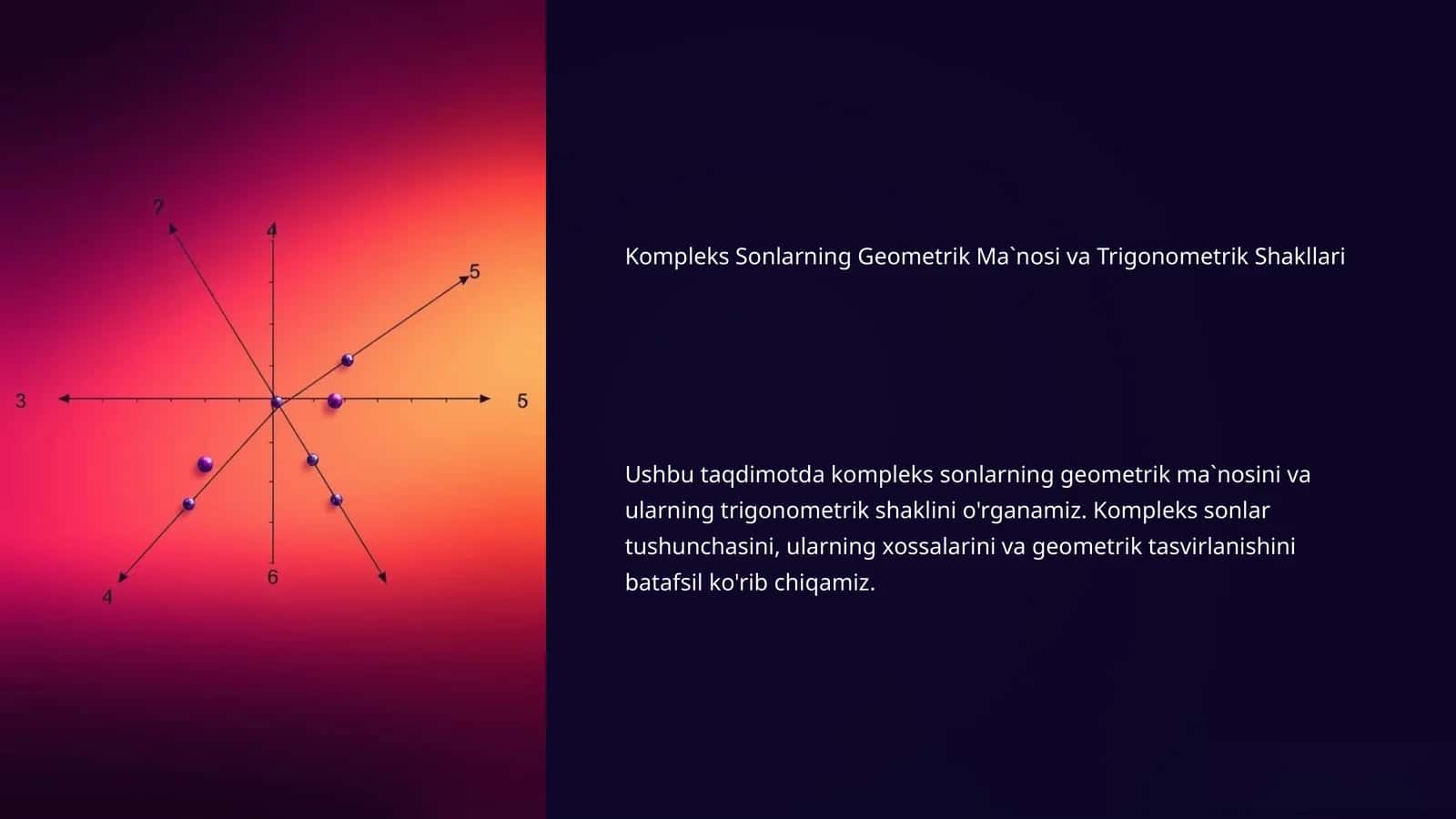 Kompleks Sonlarning Geometrik Ma`nosi va Trigonometrik Shakllari 1