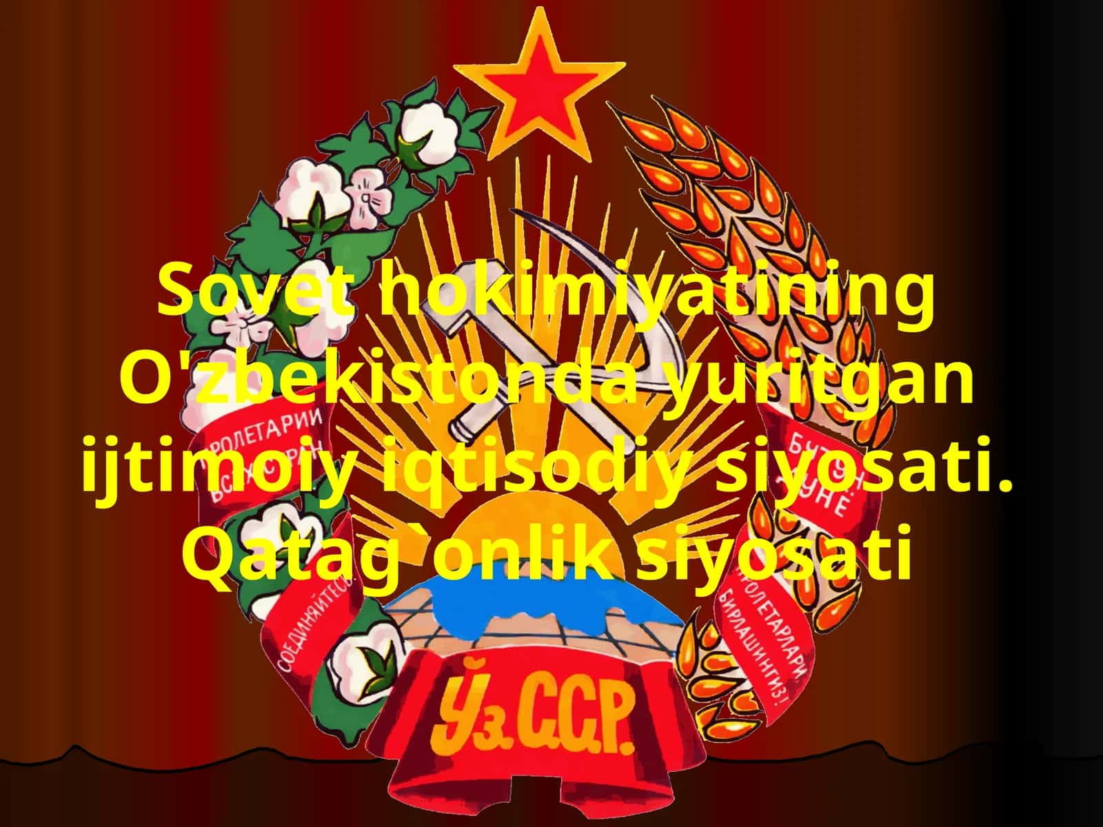 Sovet hokimiyatining O'zbekistonda yuritgan ijtimoiy iqtisodiy siyosati 1