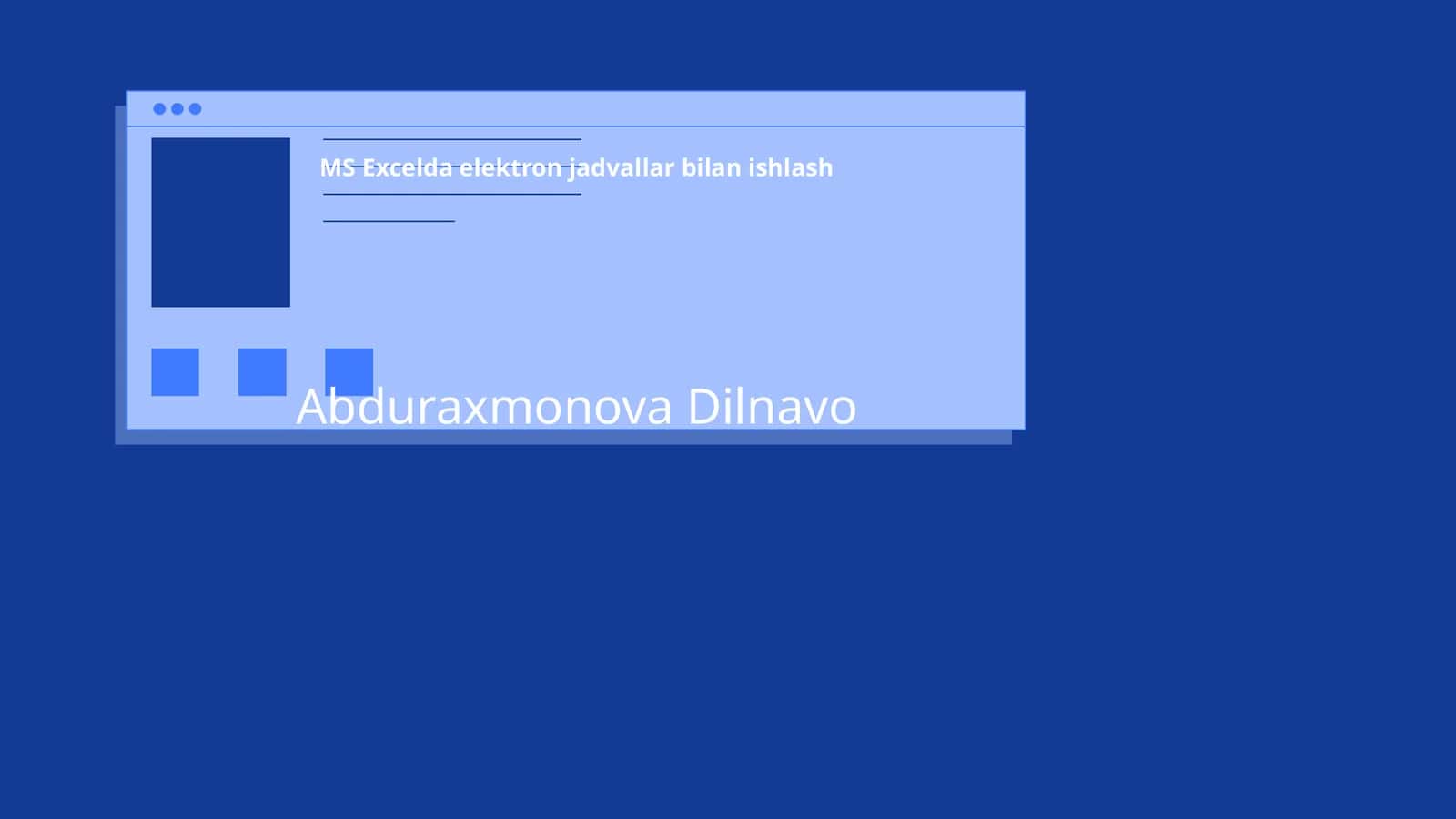 MS Excelda elektron jadvallar bilan ishlash 1