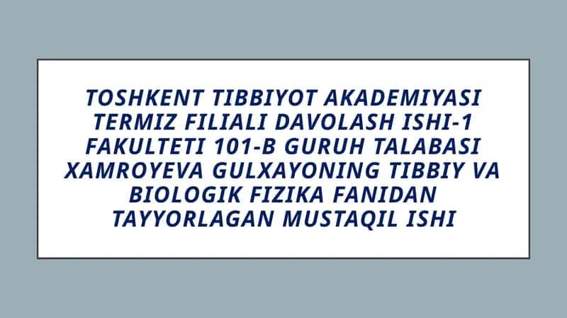 Bionika asoslari va uni inson hayotidagi o’rni 1