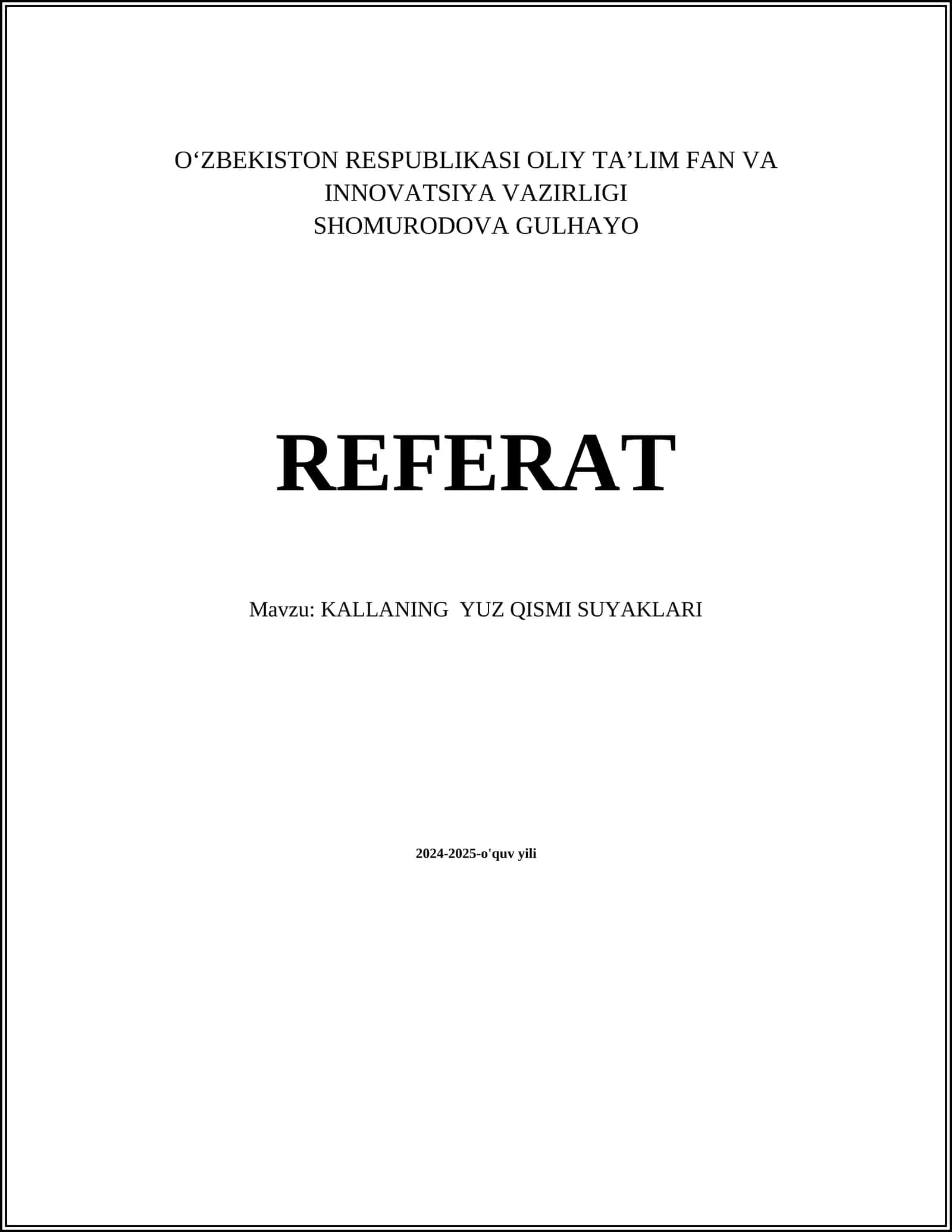 KALLANING YUZ QISMI SUYAKLARI 1