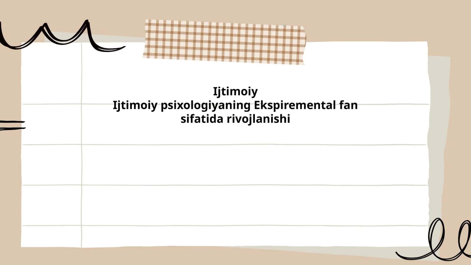 Ijtimoiy psixologiyaning Ekspiremental fan sifatida rivojlanishi 1