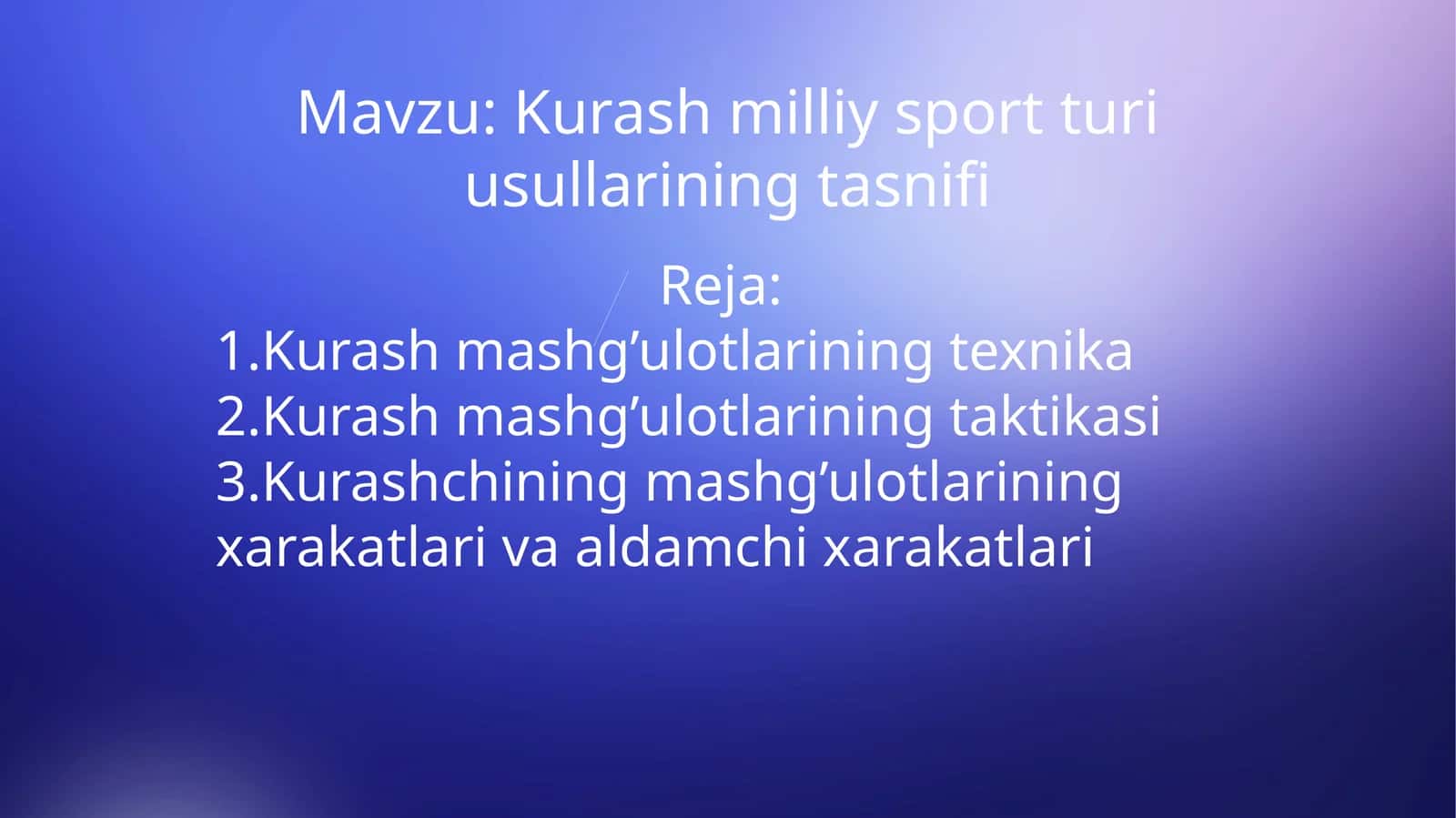 Kurash milliy sport turi usullarining tasnifi 1