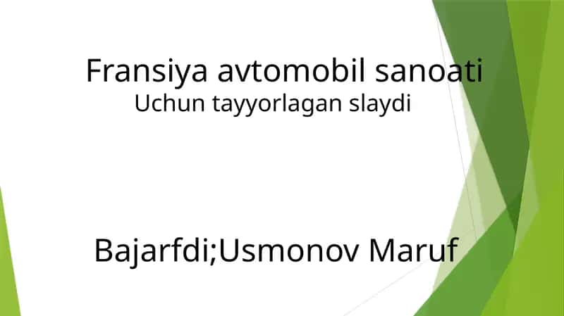 Fransiya avtomobil sanoati 1