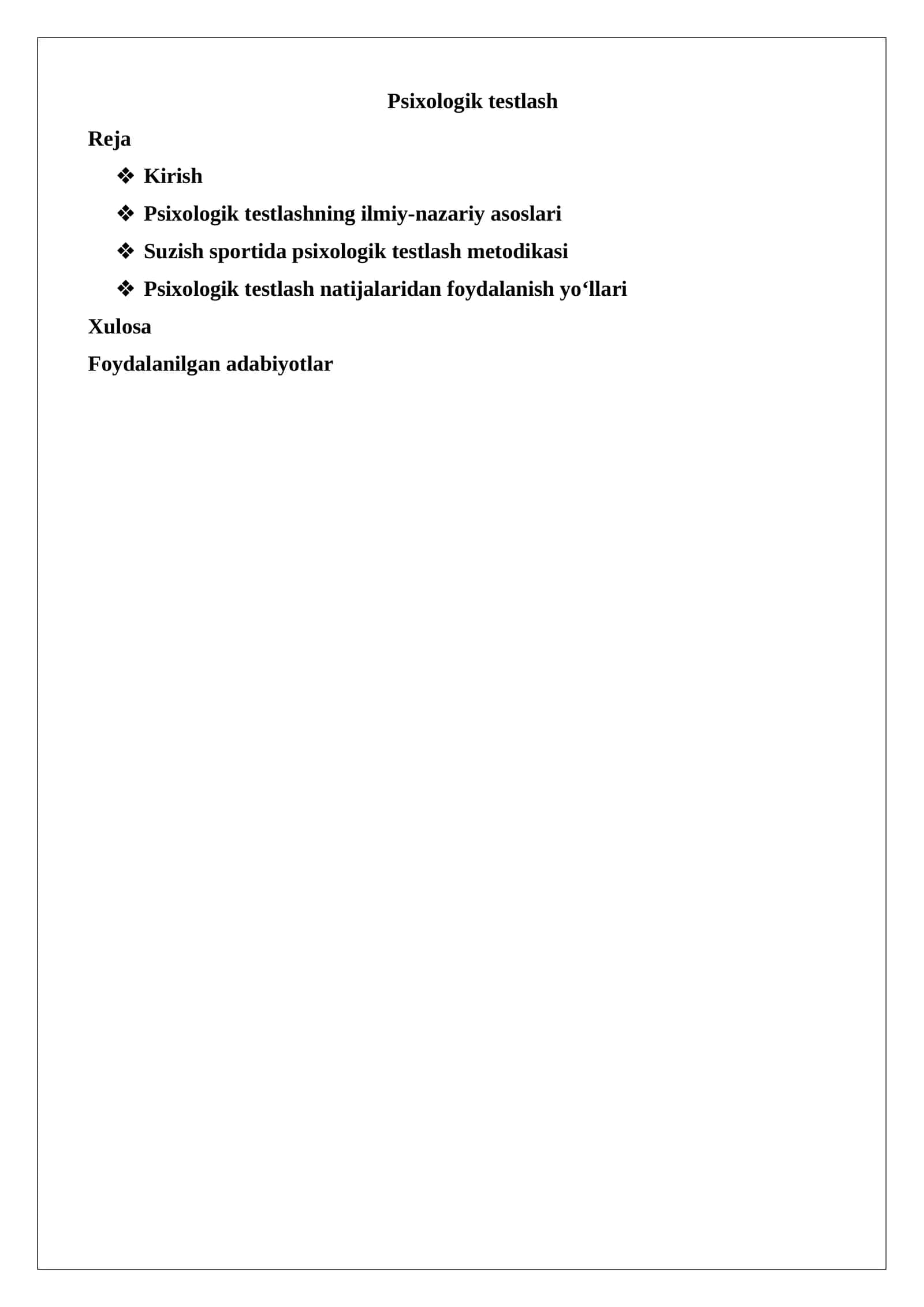 Psixologik testlash 1