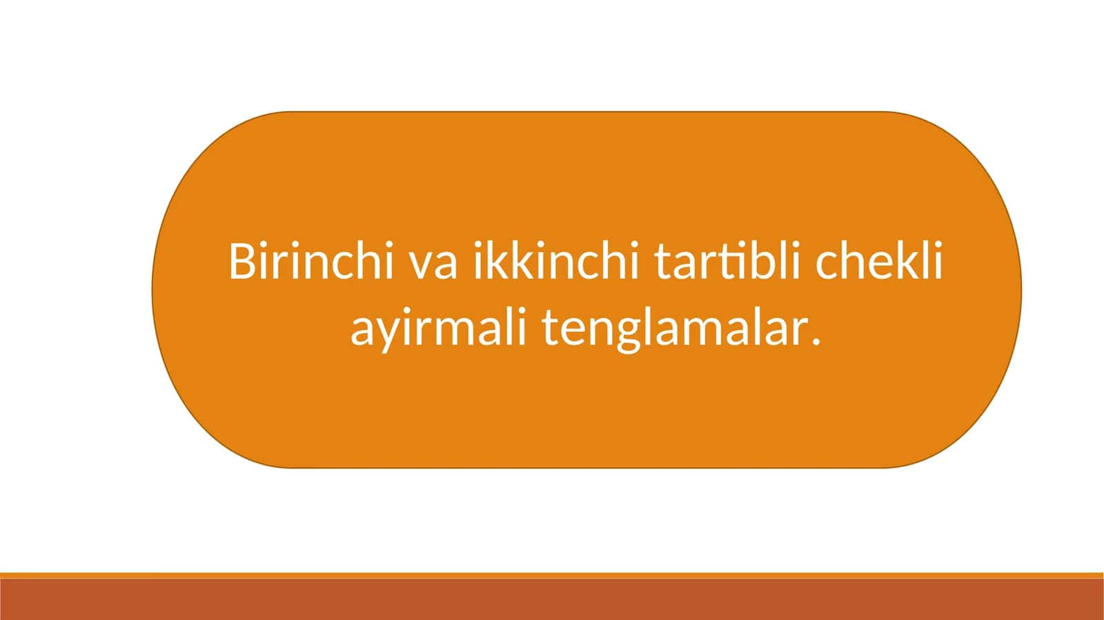 Birinchi va ikkinchi tartibli chekli ayirmali tenglamalar. 1