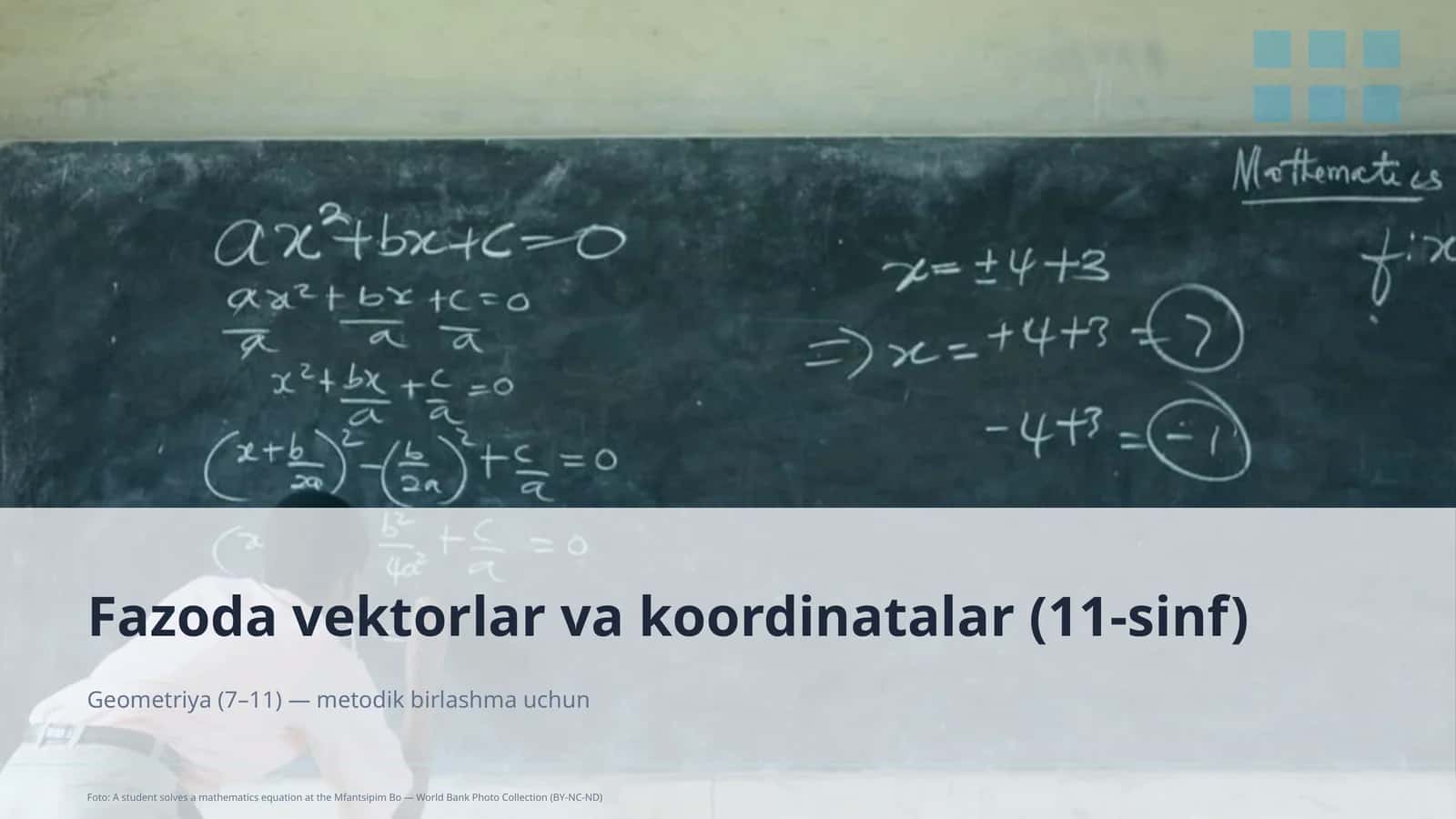 Fazoda vektorlar va koordinatalar (11-sinf) 1