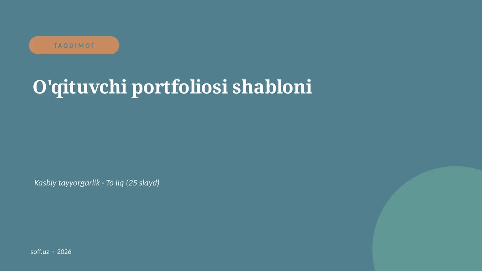 O'qituvchi portfoliosi shabloni 1