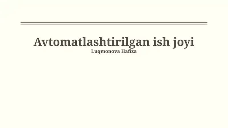Avtomatlashtirilgan ish joyi 1
