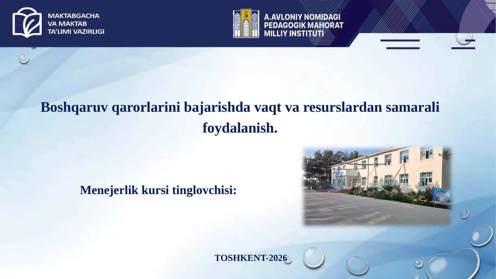 Menejerlik kursi tajribachisi 1