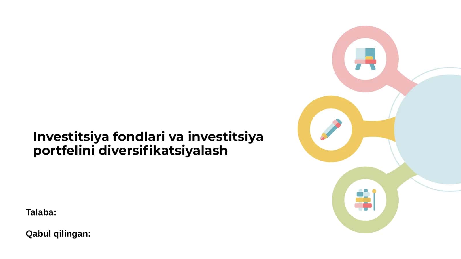 Investitsiya fondlari va investitsiya portfelini diversifikatsiyalash 1
