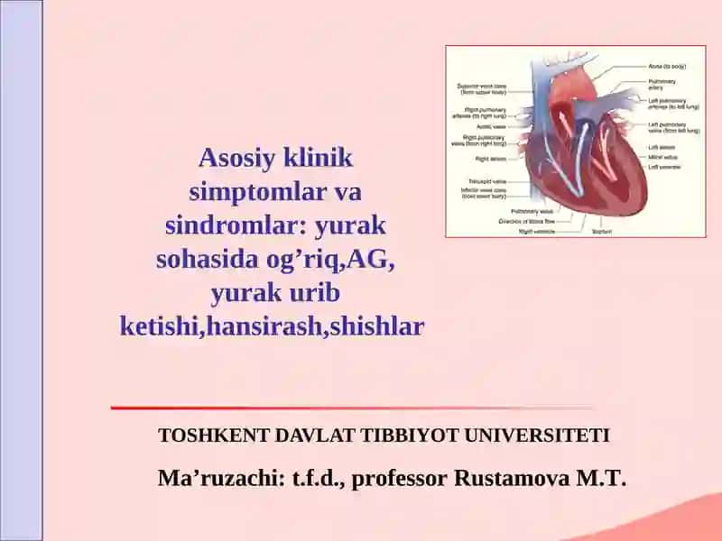 Asosiy klinik simptomlar va sindromlar 1