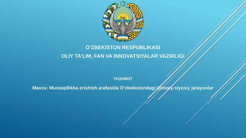 Mustaqillik arafasida Oʻzbekistondagi ijtimoiy-siyosiy jarayonlar 1
