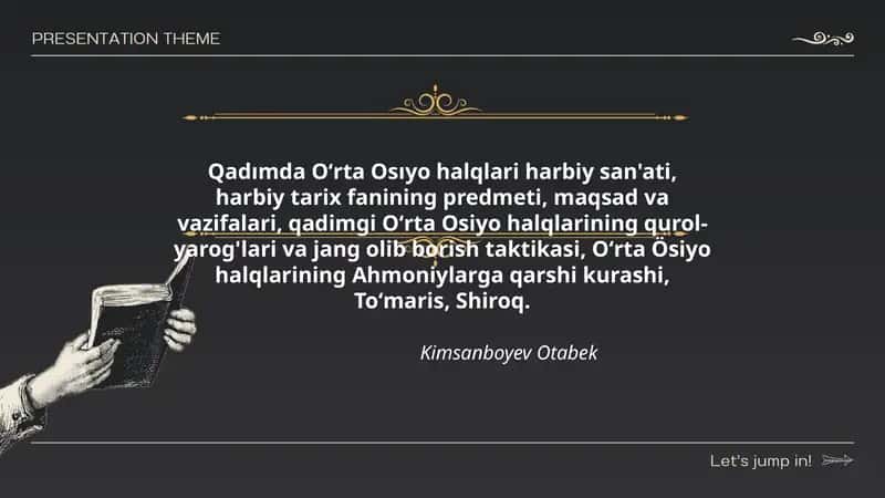 Harbiy San'at, Harbiy Tarix 1