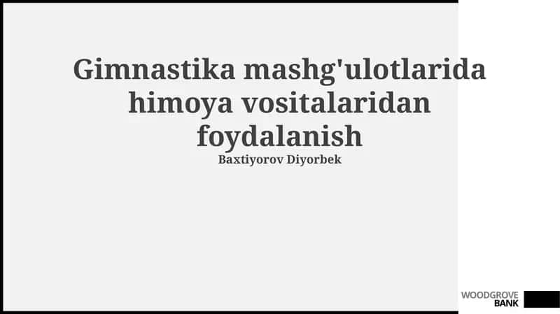 Gimnastika mashg'ulotlarida himoya vositalaridan foydalanish 1