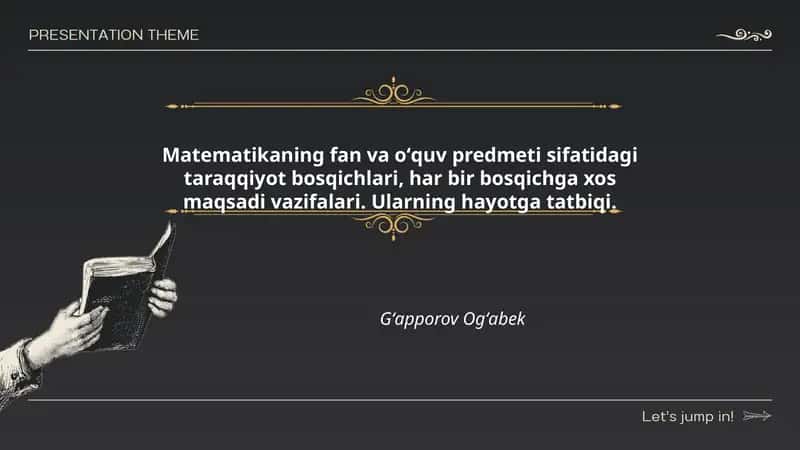 Matematikaning kelib chiqishi va dastlabki taraqqiyot bosqichlari 1