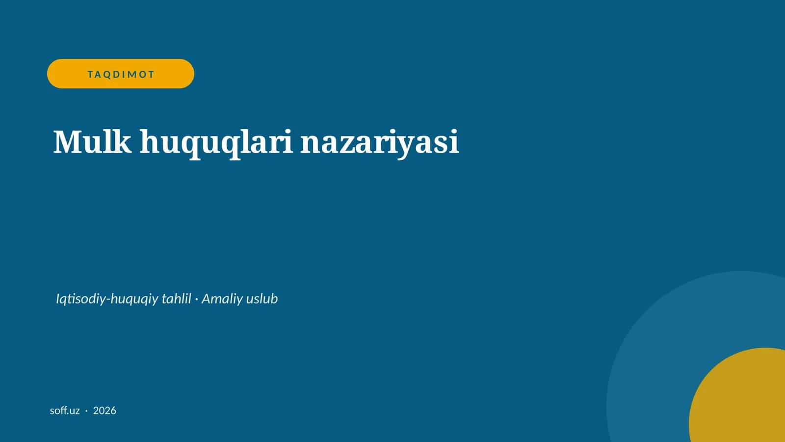 Mulk huquqlari nazariyasi 1
