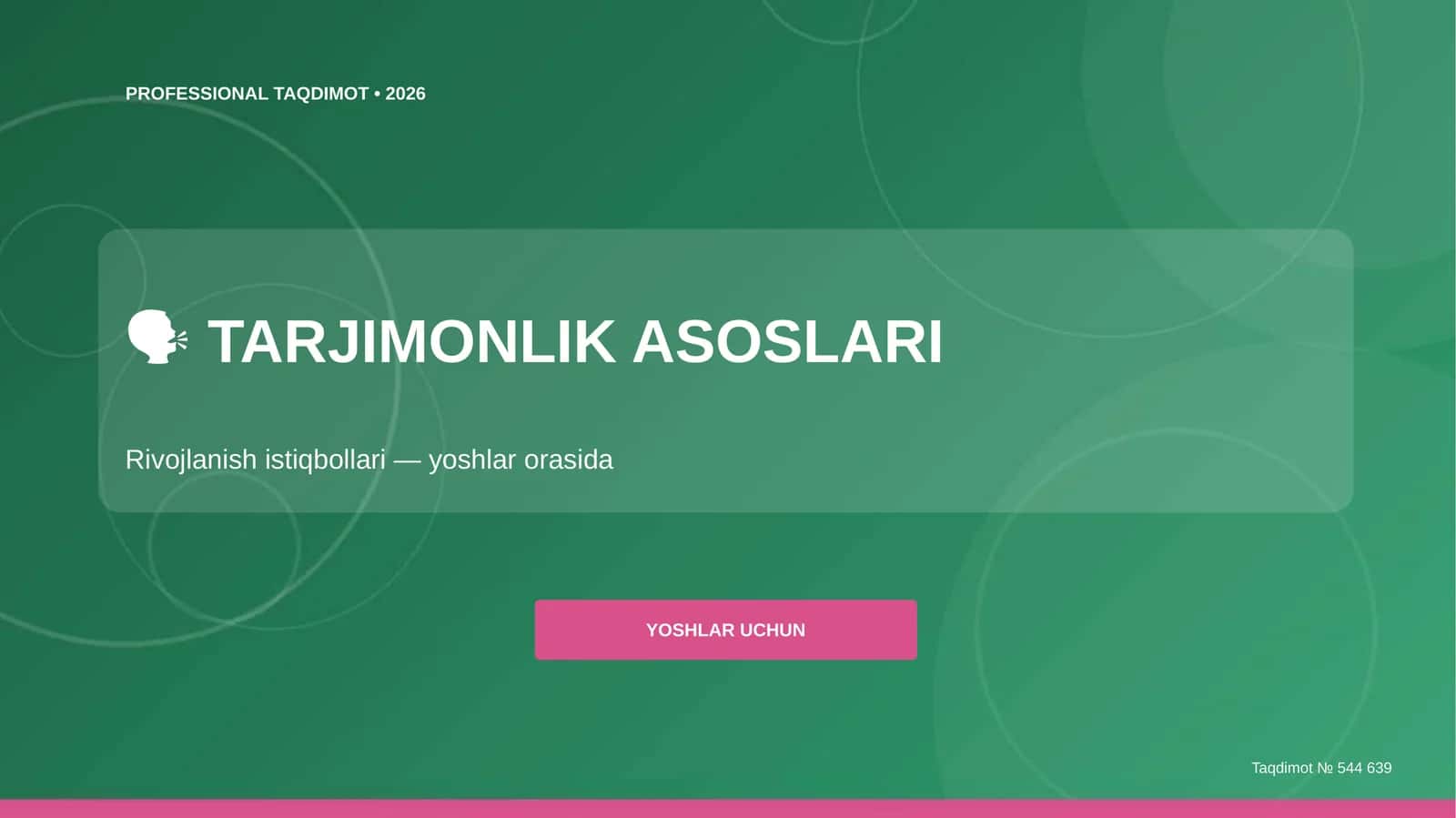 TARJIMONLIK ASOSLARI 1