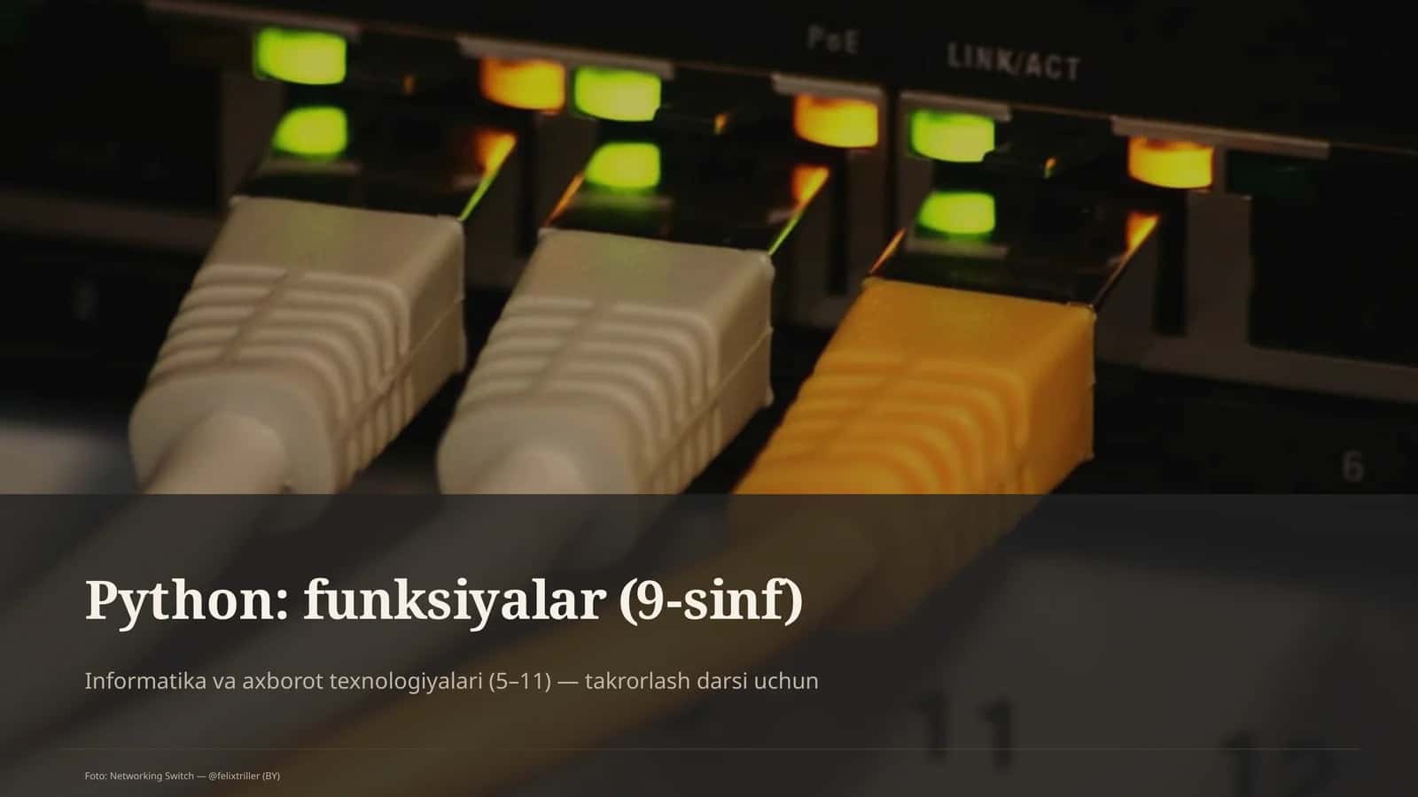 Python: funksiyalar (9-sinf) 1