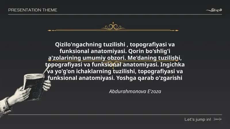 Qizilo'ngachning tuzilishi, topografiyasi va funksional anatomiyasi 1