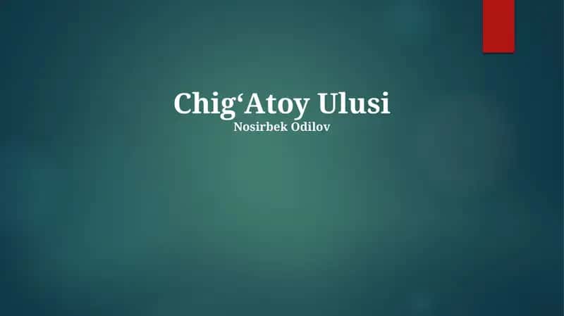 ChigʻAtoy Ulusi 1
