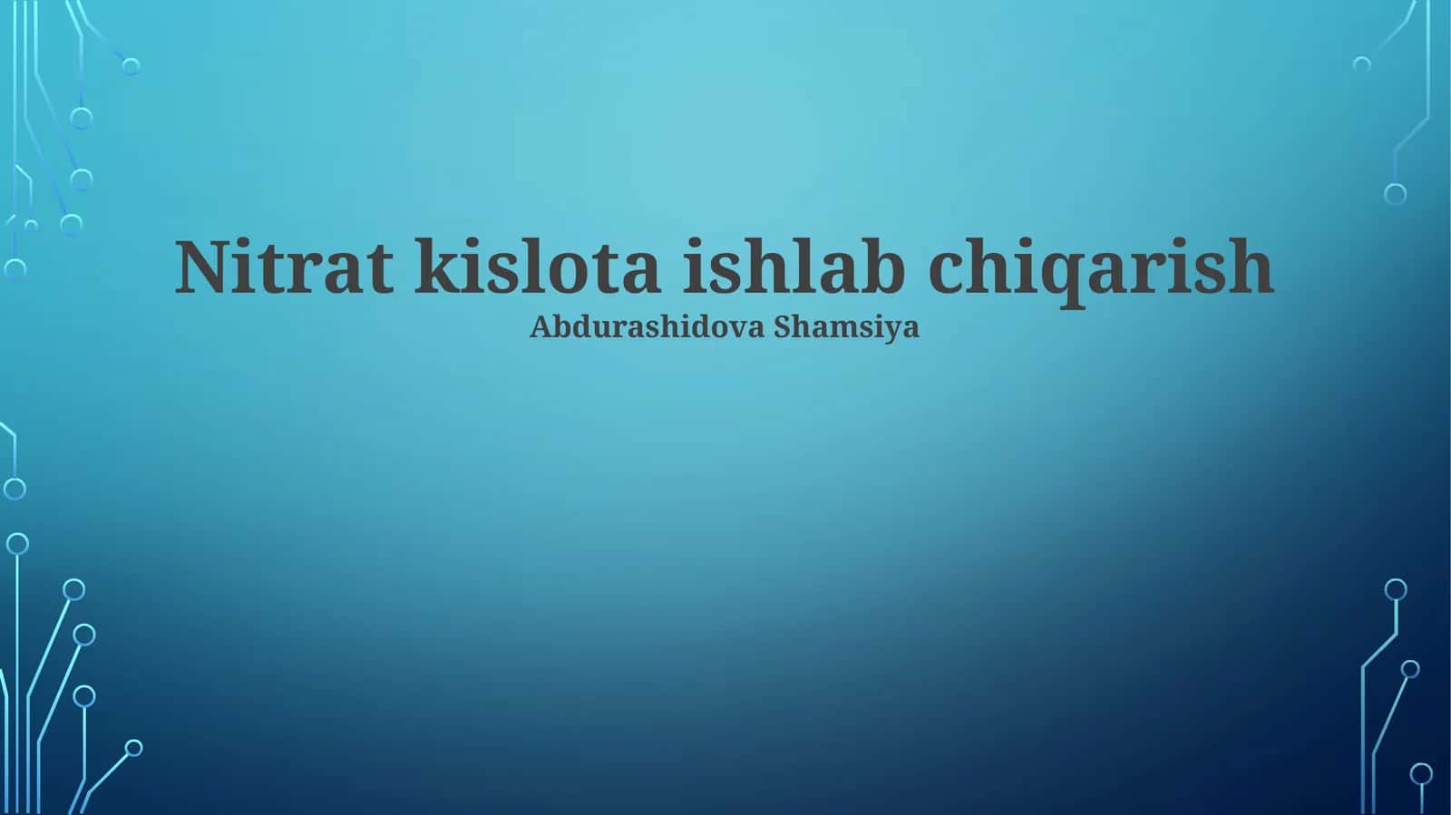 Azot kislotasi ishlab chiqarish 1