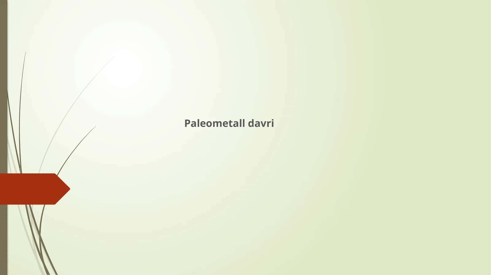 Paleometall davri 1