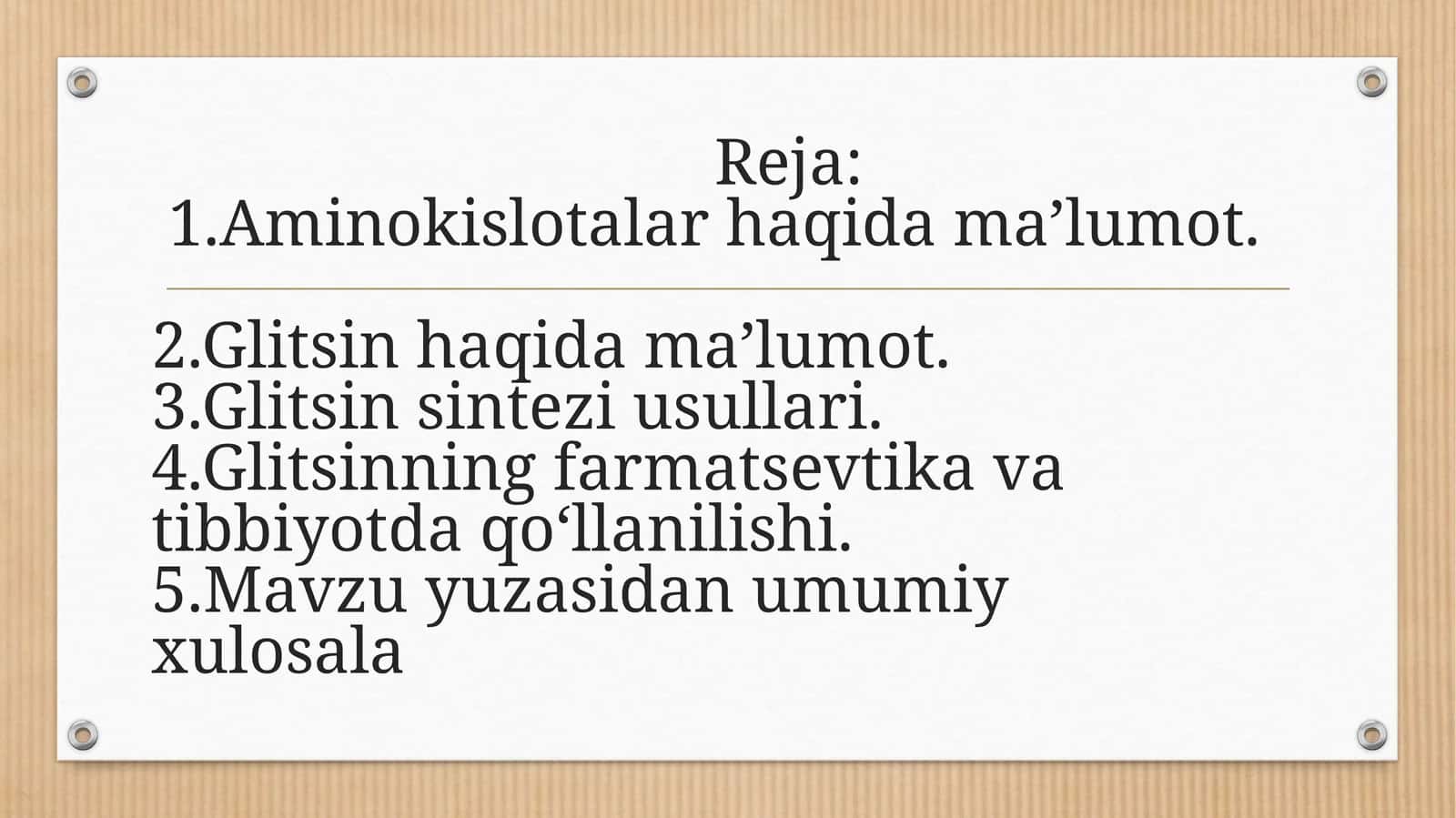 Aminokislotalar va glitsin 1