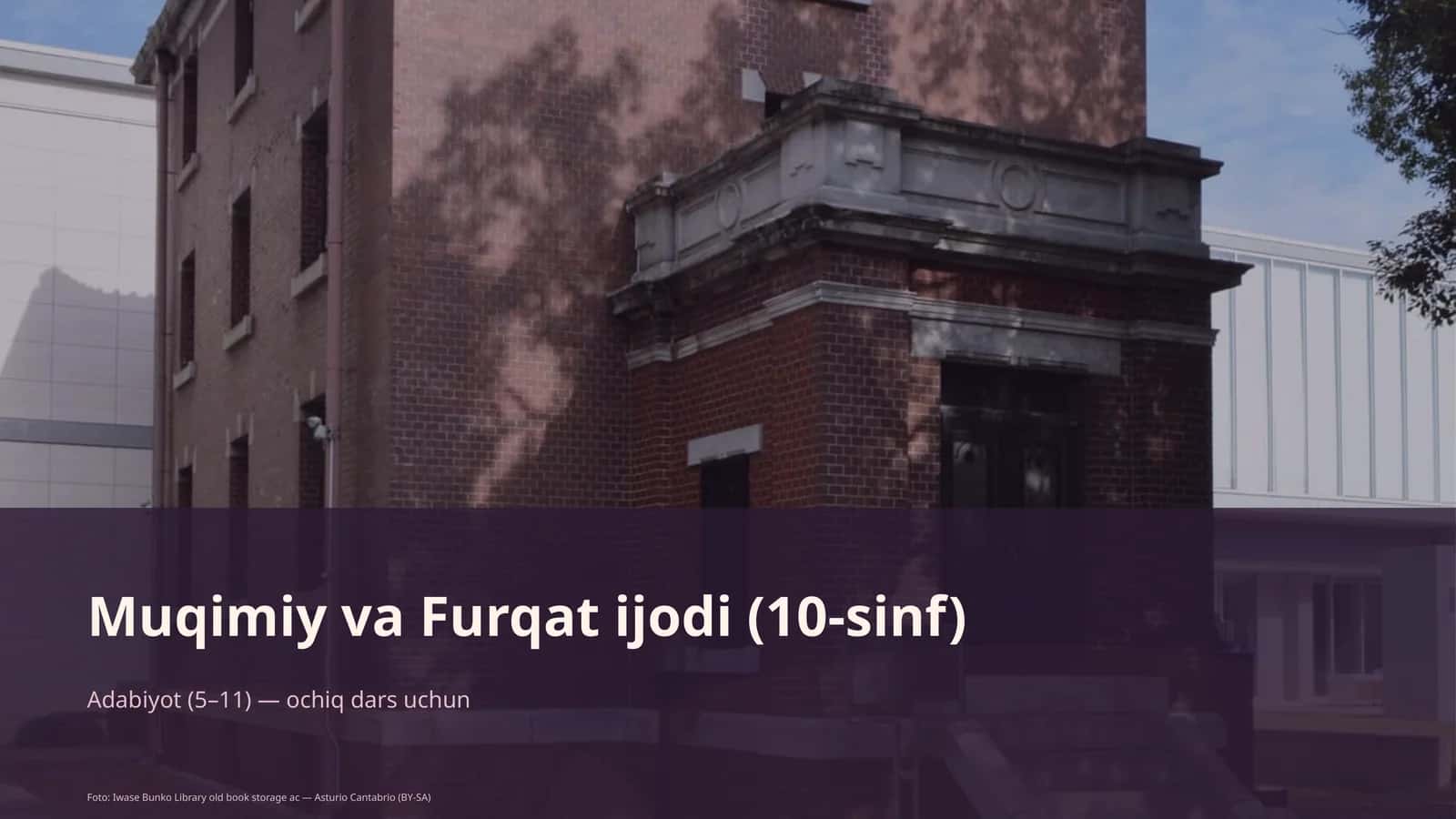 Muqimiy va Furqat ijodi (10-sinf) 1