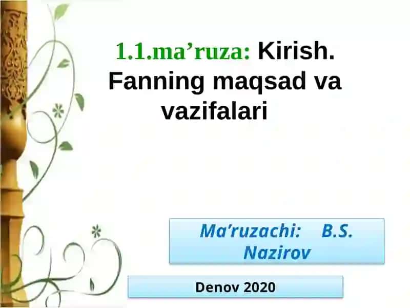 O’zbekiston davlat chiqarilgan tarix fanining ma’ruza mavzulari