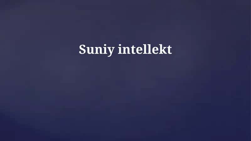 Sun'iy intellekt 1