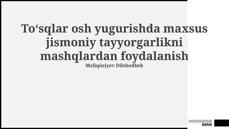 To'siqlar bilan yugurish uchun maxsus mashqlar 1
