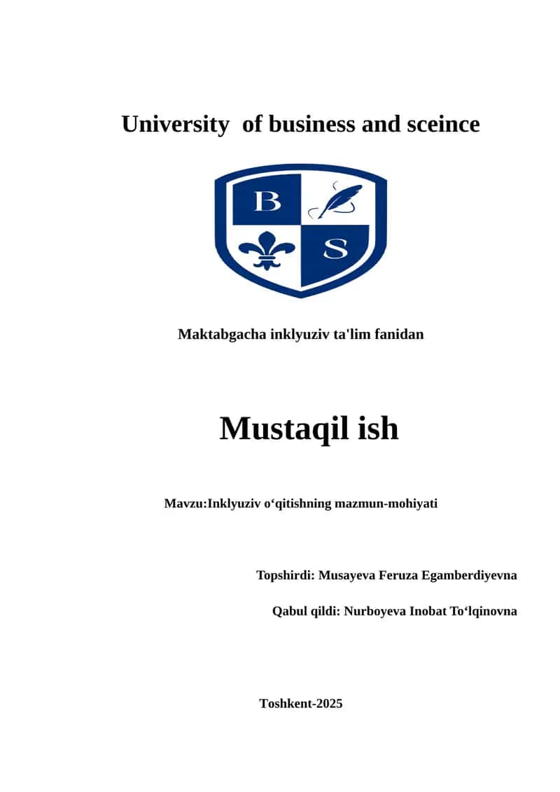 Inklyuziv o‘qitishning mazmun—mohiyati 1