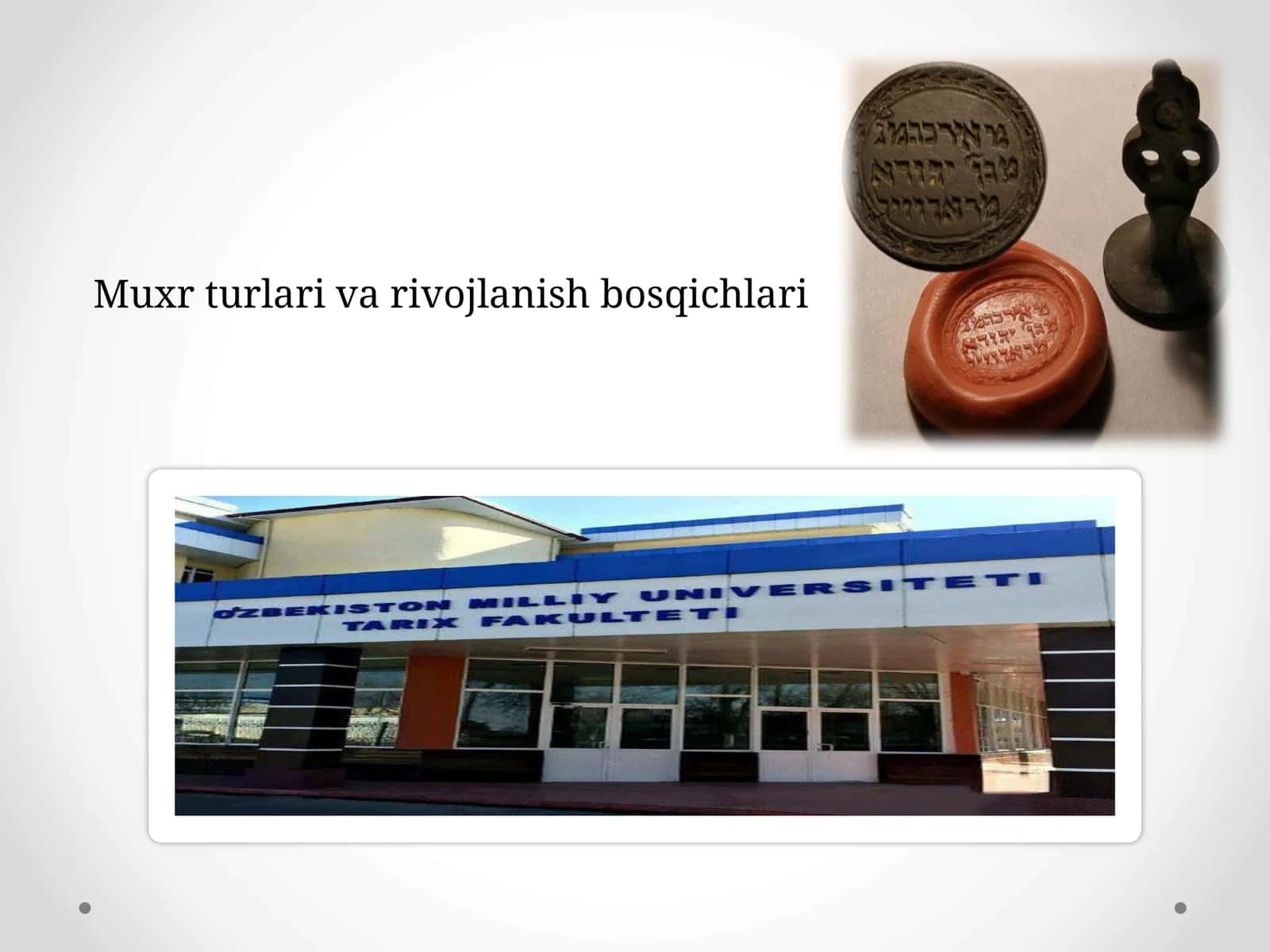 Muxr turlari va rivojlanish bosqichlari 1